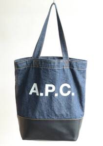 美used APC アーペーセー トートバッグ レザー×デニム