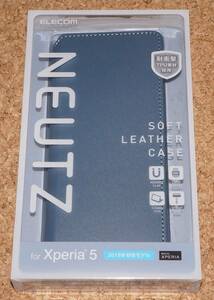 ★新品★ELECOM Xperia 5 レザーケース NEUTZ ブルー