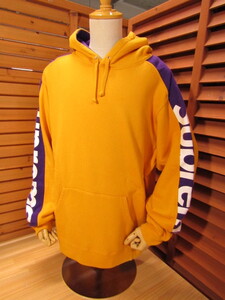 Y送料無料M1△064【Supreme シュプリーム】18ss Sideline Hooded Sweatshirt Gold スウェット パーカー SIZE L