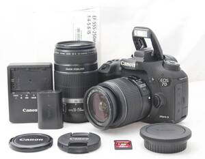 ★【極上美品 初心者におすすめ 32GBSDカード】 Canon EOS 7D MarkII ★ EF-S18-55mm IS II EF-S55-250mm IS ★ 純正バッテリー 充電器