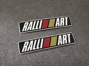 三菱 RALLI ART★12*2.6CM★カーステッカー エンブレム プレート アルミ製 フェンダーバッジ シール 傷を隠す 2枚セット 555番