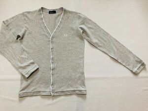 美品　Mサイズ　FRED PERRY　鹿の子カーディガン　グレー