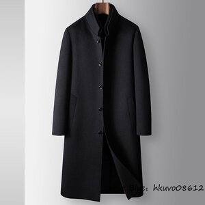 18万 入手困難*カシミヤ ダウンコート メンズ 兎毛*WOOL ダウンジャケット 厚手 裏フリース ロングコート ビジネスコート ウールコート 2XL