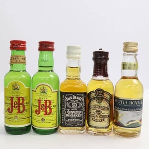 1円~【5本セット】ウイスキー ミニチュアボトル各種（ジャックダニエル オールド No.7 43％ 50ml 等）O24K030015