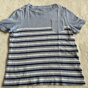 GAP kids ボーダーTシャツ　半袖カットソー ブルー　110cm