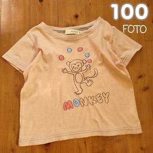 100(95-105 FOTO ティンカーベルかわいいサル半袖Tシャツ夏トップス