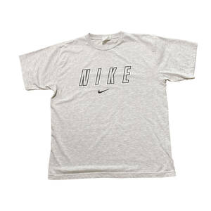 NIKE ナイキ　白タグ　90年代　ビッグロゴ　Tシャツ　Ｍサイズ　実質はXL程度あり　グレー