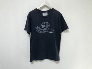 本物ネイバーフッドNEIGHBORHOODコットンプリント半袖TシャツアメカジビジネススーツメンズM紺ネイビー日本製