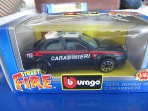 ■即決価格　送料込み金額　1/43 ALFA ROMEO 156 CARABINIERI アルファロメオ 156 カラビニエリ　ブラーゴ STREET FIRE ミニカー◆新品◆