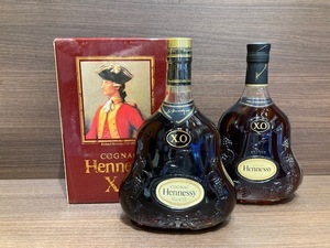 【未開栓】[大黒屋]ヘネシー XO 金キャップ ブランデー クリアボトル 700ml １本、ヘネシーXO 黒キャップ ブランデー 700ml１本 