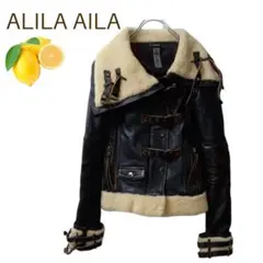 a4997『ALILA AILA』レザージャケット ライダース ボア 羊革