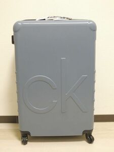 1フライトのみ使用 Calvin Klein カルバンクライン ブルー “CK” ＆ “Calvin Klein” ロゴ スーツケース キャリーケース 大 高さ75cm