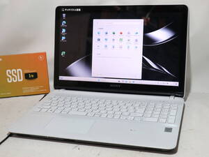 美品 FULL HD タッチパネル ★ Core i7 ★ VAIO Fit ホワイト★ Win 11 《 爆速仕様 》メモリ16G/新品SSD1TB/WiFi/Cam/Blu-ray/office2021