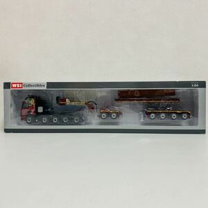 【美品】WSI MODELS 1/50スケール JAN COESENS TRANSPORT VOLVO FH2 GLOBETROTTER 10X4 + EURO PENDEL X 4 AXLE + 2 AXLE 01-1257 ミニカー