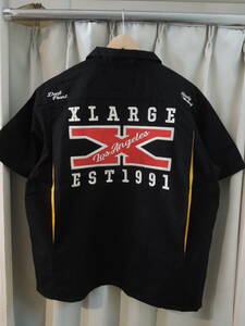 X-LARGE エクストララージ XLARGE X LOGO S/S WORK SHIRT Lサイズ ブラック 2024 最新人気品 送料\230~　