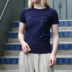 HERMES HALF SLEEVE CARRIAGE LOGO DESIGN T SHIRT/エルメス半袖馬車ロゴデザインTシャツ