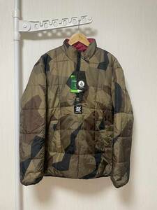 未使用☆[VOLCOM] 定価18,480 AP2 PUFFER LINER カモフラ プルオーバー キルティングライナージャケット S 迷彩 A1631951 ボルコム