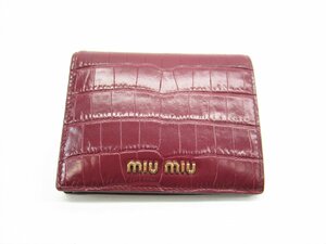 MIU MIU ミュウミュウ レディース 2つ折り財布 サイフ 5MV204 ダークレッド RUBINO ∠UP3384