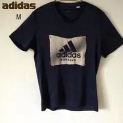 adidas　ランニング　半袖　ロゴ　Tシャツ　ブラック　M　アディダス