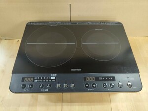 N132 アイリスオーヤマ IHK-W13S-B 2口 IHコンロ 脚付き 2023年製 1400W