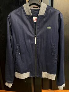 美品ラコステLACOSTEライブLIVE薄手アウター48春秋モデルmスウィングトップ JACKET 1212ジップアップブルゾン ネイビー紺クリーニング済