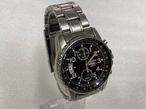 ■SEIKO■クロノグラフ搭載アナログクォーツ■7T94-0AH0 ブラック/電池交換済■中古■　★即決★