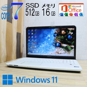 ★美品 最上級4コアi7！新品SSD512GB メモリ16GB★SVE15117FJW Core i7-2670QM Webカメラ Win11 MS Office2019 Home&Business★P70802