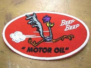 ワッペン ロードランナー ROAD RUNNER motoroil beep beep パッチ アメリカ雑貨 アメリカン雑貨