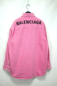 BALENCIAGA バレンシアガ BACK LOGO DENIM SHIRT バックロゴ デニムシャツ ピンク 36サイズ