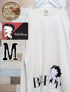 【新品未使用】Betty Boop　ロンT　プリント　白　Mサイズ　ユニセックス