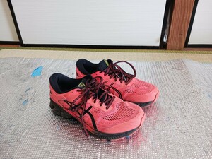 アシックス ゲル カヤノ26 27cm ASICS メンズ ランニングシューズ GEL KAYANO 26 フラッシュコーラル×ブラック 1011A541