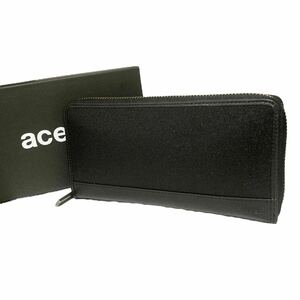 新品 未使用 ace.TOKYO エースウォールコート ナイロンコーデュラウォレット ラウンドファスナー 長財布 ブラック TUMI ブリーフィング