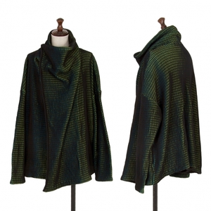 イッセイミヤケISSEY MIYAKE AURORAL KNIT オーロラニットジャケット 黒黄緑青2 【レディース】