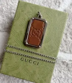 【正規品•極美品】GUCCIシマレザー2wayチャーム＆ネックレス