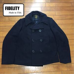 ★【 FIDELITY 】★Made in USA ウールピーコート★サイズL★O893