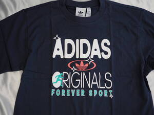 送料185円～◆新品◆adidas originals◆アディダスオリジナルス◆Tシャツ FOREVER SPORT◆青ネイビー◆L