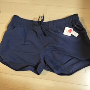 ▲[ESTAMICO] 水着 レディース ショート丈 サーフパンツ 海水パンツ 水陸両用 速乾 UVカット大きいサイズ 体型カバー（紺色、XLサイズ）