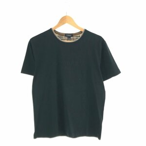 BURBERRY LONDON バーバリーロンドン 【men1848M】 刺繍Tシャツ Tee T-SHIRT コットン BLK ブラック 黒 メンズ OC