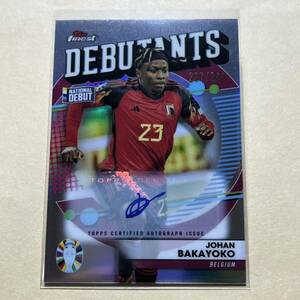 Johan Bakayoko Debutants Auto /244 National Debut 2024 Topps Finest Road to UEFA EURO Refractor Autograph 直筆サイン