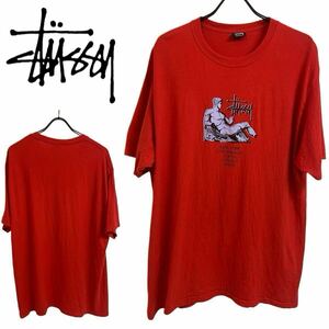 Stussy ステューシー MADE IN MEXICO メキシコ製 DIONYSOS ディオニュソス グラフィックTシャツ プリントTシャツ レッド L アーカイブ