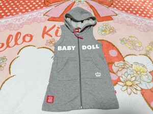 BABY DOLLパーカー付ノースリワンピース100