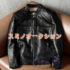 新品ライダースジャケット 羊革 革ジャン レザージャケット 本革 シングルライダース メンズファッション S～5XL