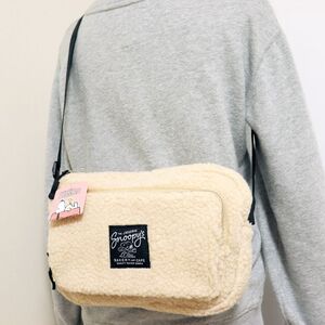 ★スヌーピー ピーナッツ SNOOPY PEANUTS 新品 高品質 もこもこ フリース カジュアル ショルダー バッグ BAG [1118SBAG-BGE] 一 六★QWER★