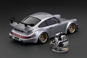 [限定] 1/18 IG2467 RWB 964 Silver With Engine ignition model イグニッションモデル Porsche ポルシェ RAUH-Welt BEGRIFF 930 911 993