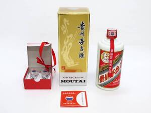 【1-155】 未開栓 貴州茅台酒 マオタイ酒 天女ラベル 2005 MOUTAI KWEICHOW 中国酒 500ml 53% 928g 箱 グラス 冊子付