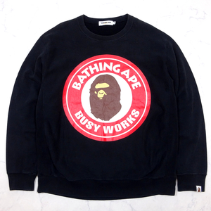 A BATHING APE classic エイプ クラシック ビッグサークルロゴ スウエットシャツ 黒 XL コットン100%