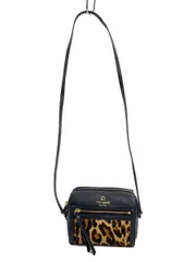 kate spade new york ケイトスペードニューヨーク ショルダーバッグ レザー ブラック レオパード