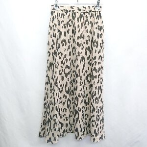 ◇ AZUL BY MOUSSY ヒョウ柄 ロング丈 フレア スカート サイズS ベージュ ブラック レディース E