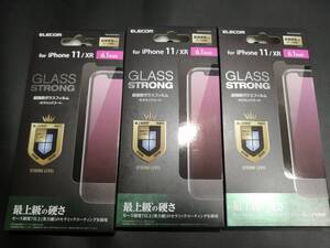 【3箱】エレコム iPhone11 / XR ガラス フィルム セラミックコート 液晶保護フィルム PM-A19CFLGGC 4549550143134