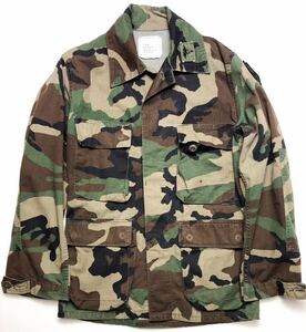 US ARMY ミリタリージャケット BDU ジャングルファティーグ 8415-01-084-1640 SELMA APPAREL ウッドランドカモ X-SMALL SHORT